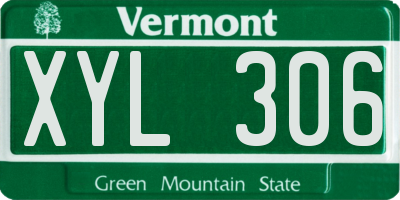 VT license plate XYL306