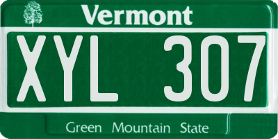 VT license plate XYL307