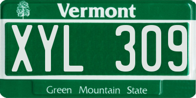 VT license plate XYL309