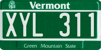 VT license plate XYL311