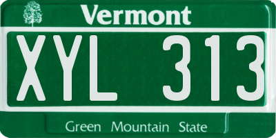 VT license plate XYL313