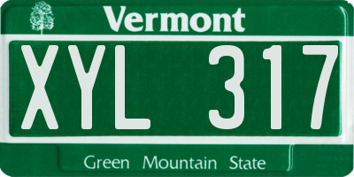 VT license plate XYL317