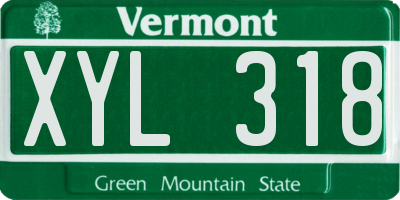 VT license plate XYL318