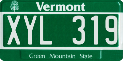 VT license plate XYL319