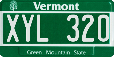 VT license plate XYL320