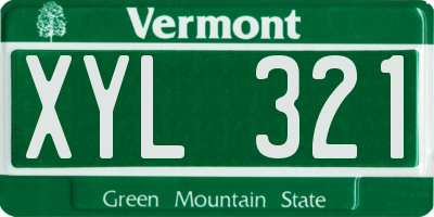 VT license plate XYL321
