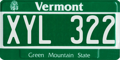 VT license plate XYL322