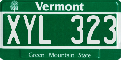 VT license plate XYL323