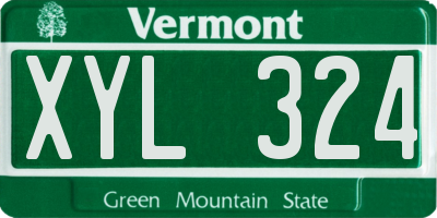 VT license plate XYL324