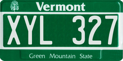 VT license plate XYL327