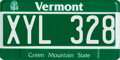 VT license plate XYL328