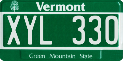 VT license plate XYL330