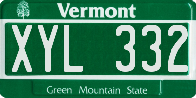 VT license plate XYL332
