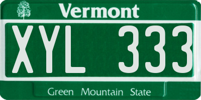 VT license plate XYL333