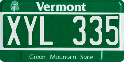 VT license plate XYL335