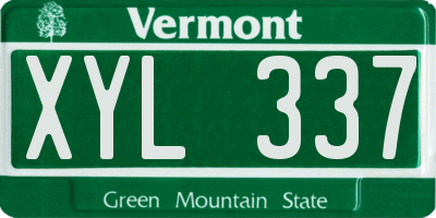 VT license plate XYL337