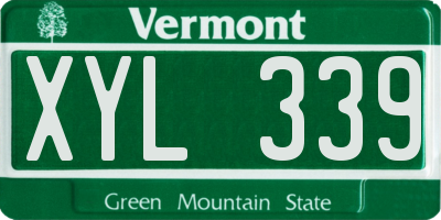 VT license plate XYL339