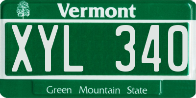 VT license plate XYL340
