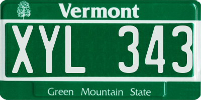 VT license plate XYL343