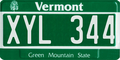VT license plate XYL344