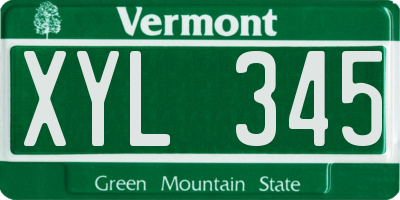 VT license plate XYL345