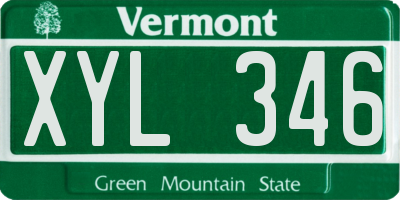 VT license plate XYL346