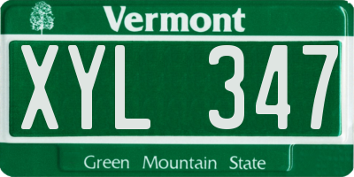 VT license plate XYL347