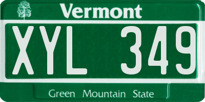 VT license plate XYL349