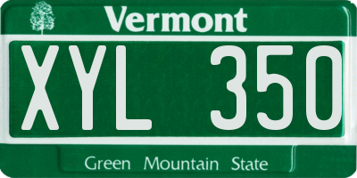 VT license plate XYL350