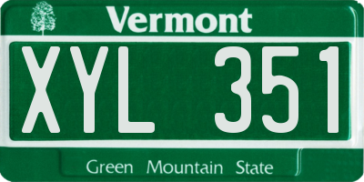 VT license plate XYL351