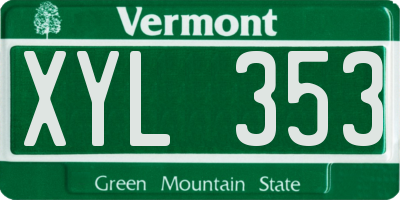 VT license plate XYL353