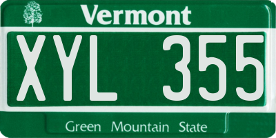 VT license plate XYL355
