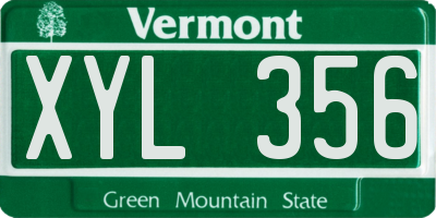 VT license plate XYL356