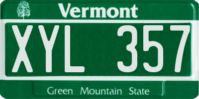 VT license plate XYL357