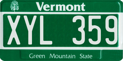 VT license plate XYL359