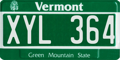 VT license plate XYL364