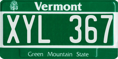 VT license plate XYL367