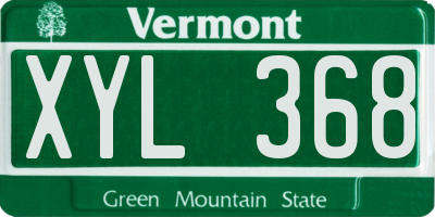 VT license plate XYL368