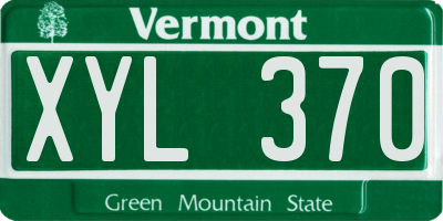 VT license plate XYL370