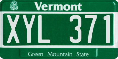 VT license plate XYL371