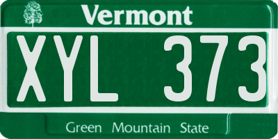 VT license plate XYL373