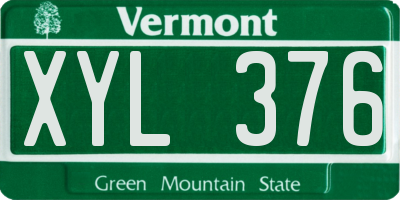 VT license plate XYL376