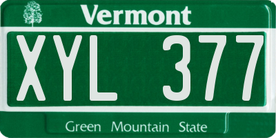 VT license plate XYL377