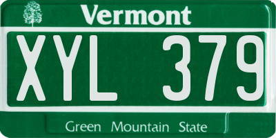 VT license plate XYL379