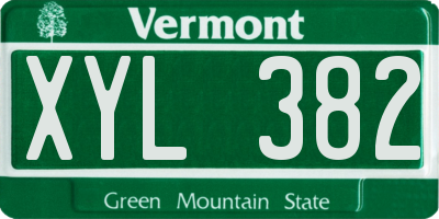 VT license plate XYL382