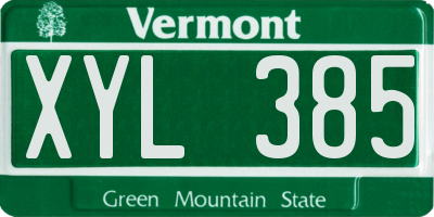 VT license plate XYL385