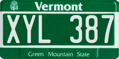 VT license plate XYL387