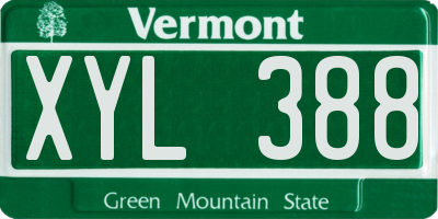 VT license plate XYL388