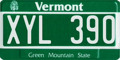 VT license plate XYL390