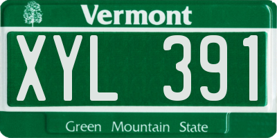 VT license plate XYL391